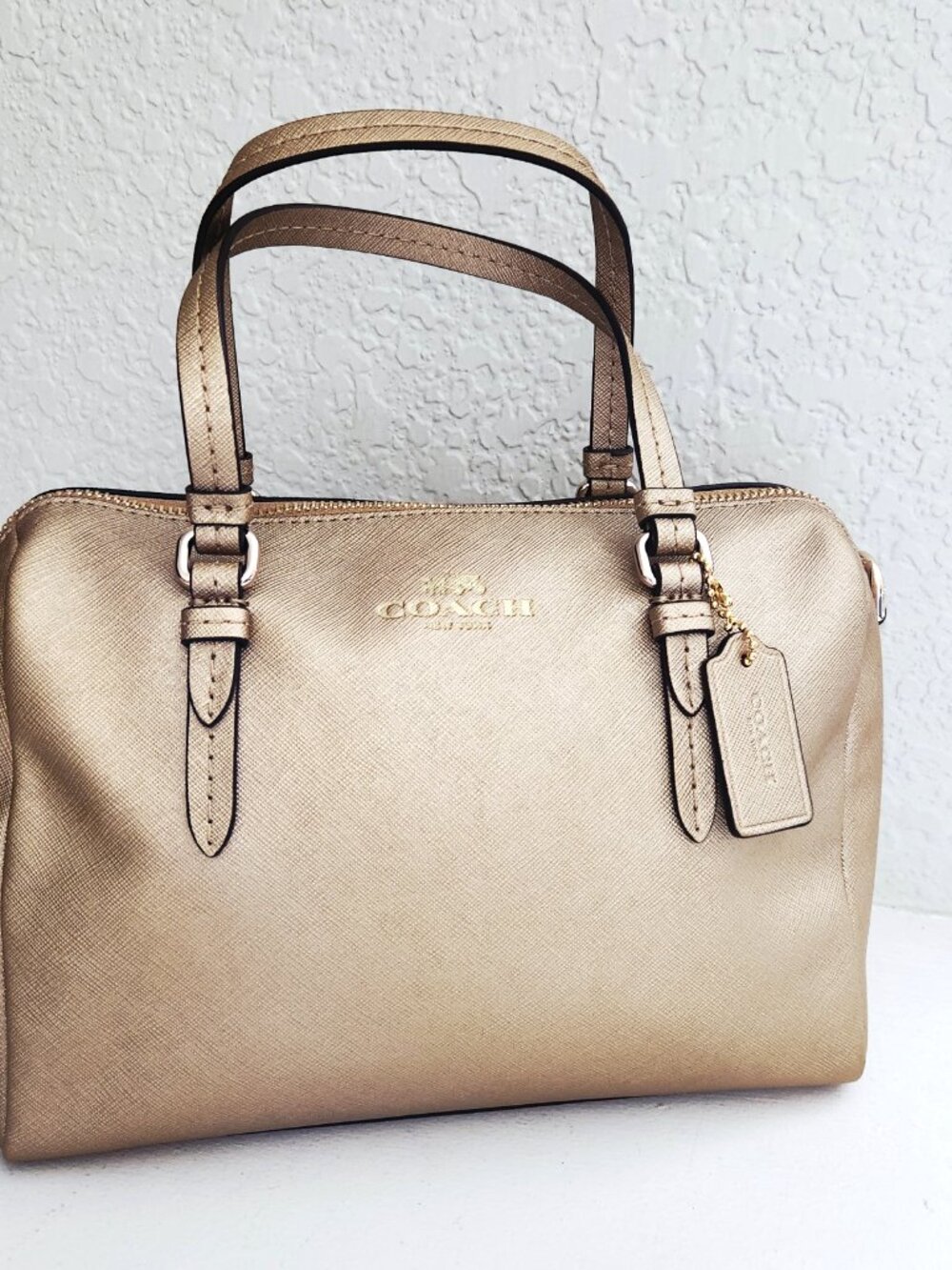 Euc Coach Mini Bennett Gold Shoulder Bag Purse Satchel